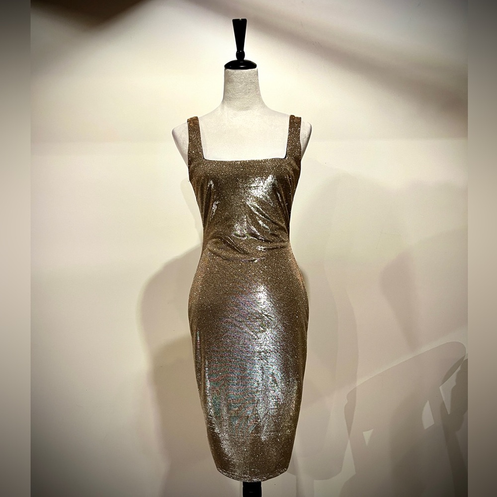 Windsor Golden Shimmery Cocktail Dress - NWT